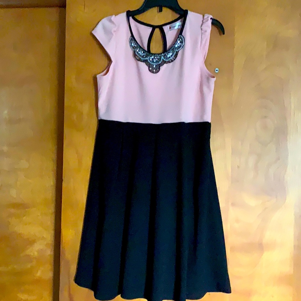 Poppies and roses girls dress size 14. Rose pink and black. Worn once.